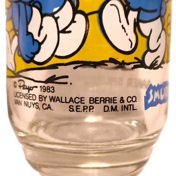 1983 Baker Smurf Hardee’s Collectible Glass Series Peyo Wallace Berrie Advertisi - Picture 8 of 9